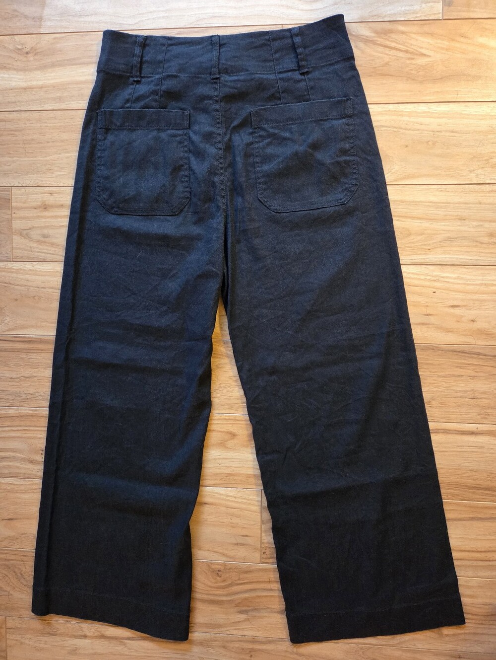 Maeve The Colette Wide Leg Black Viscose Linen Blend Pants 29 - Picture 7 of 11
